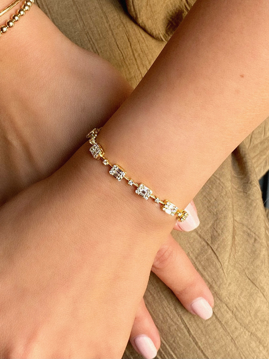 Illusion Diamond Bracelet - Emerald Cut