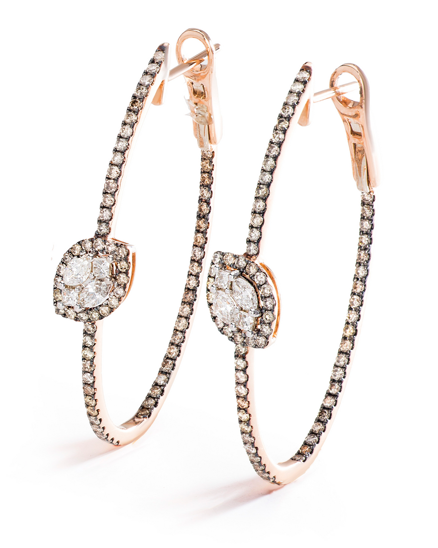 Off Duty Marquise Diamond Hoops