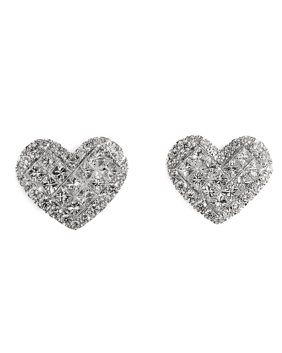 Small Diamond Heart Earrings