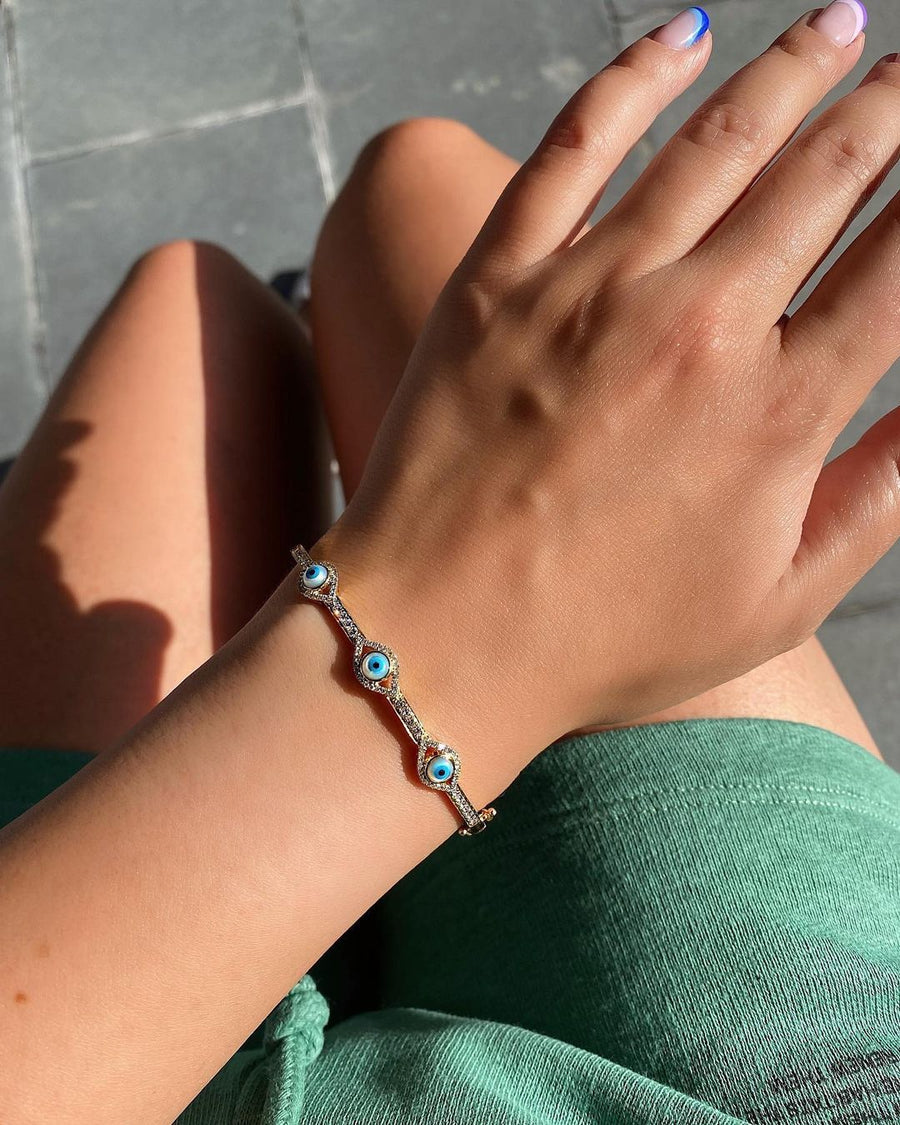 Evil Eye Diamond Bangle