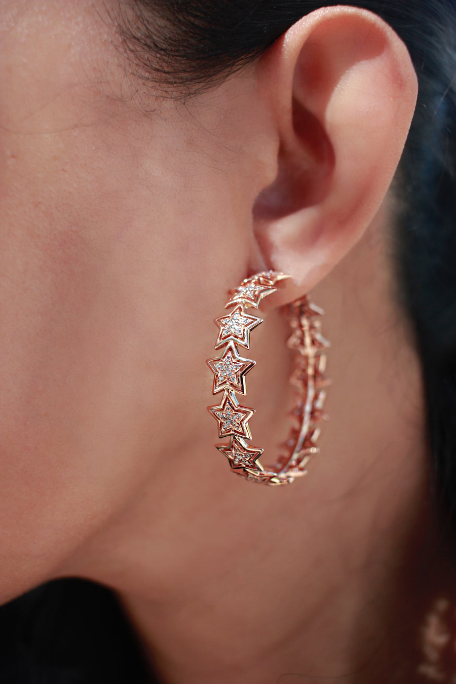 Multi Star Diamond Hoops