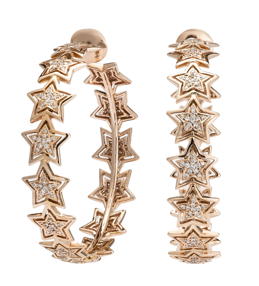 Multi Star Diamond Hoops