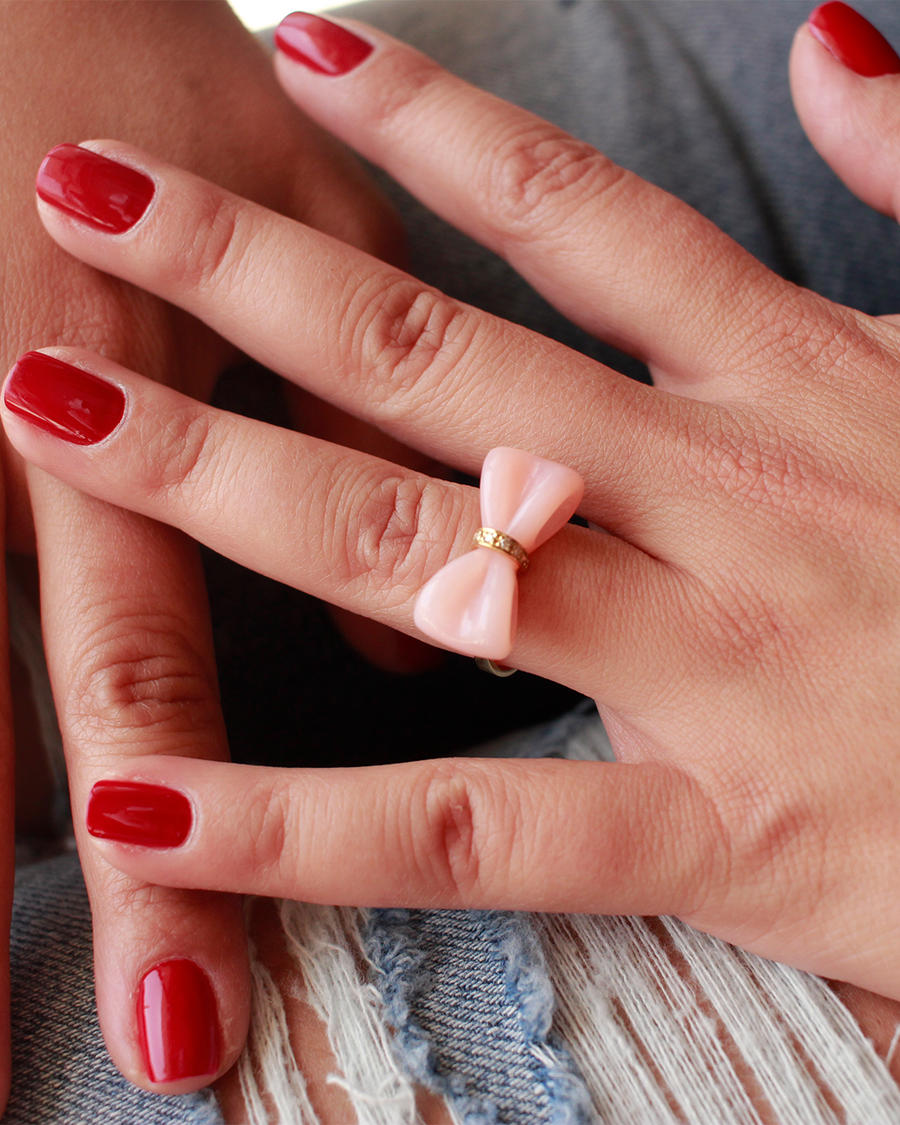 Pink Opal Bow Ring